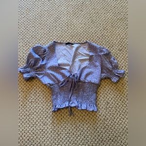 Purple and white top